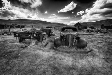 Bodie bir hayalet kasaba eski paslı arabada batığının. Bodie Ulusal tarihi dönüm noktası olduğunu. Bu Mono County, Sierra Nevada - California yer almaktadır. Amerika Birleşik Devletleri. 