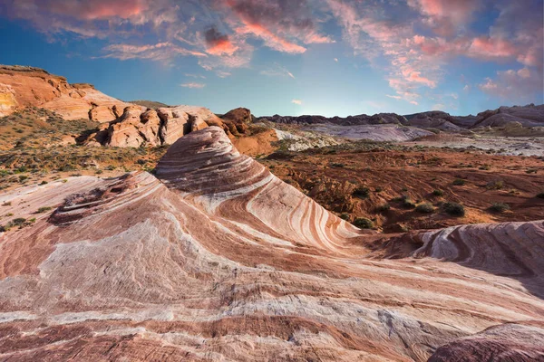 Geweldige Kleuren Vorm Van Fire Wave Rock Valley Fire State — Stockfoto