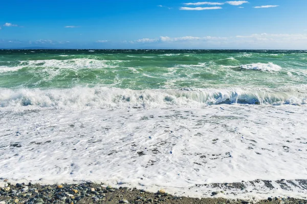 Ciężkie Morze Gwałtownymi Falami Południu Argentyny Tierra Del Fuego — Zdjęcie stockowe