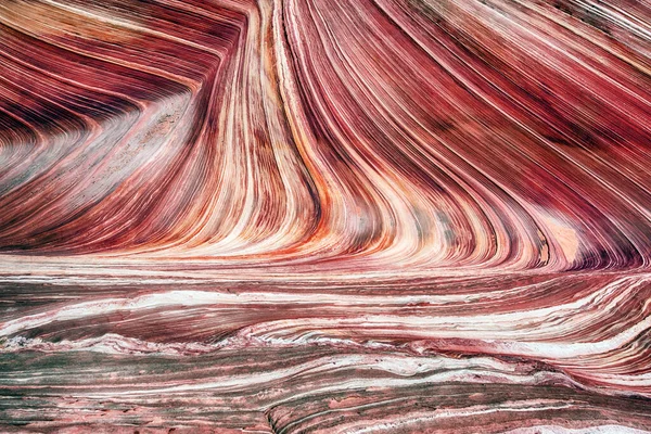 Vågen Fantastisk Levande Virvlande Förstenade Sandsten Formation Coyote Buttes North — Stockfoto