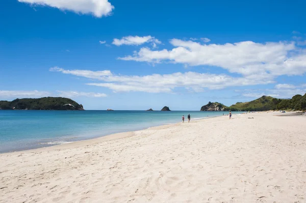 Zdjęcie Pięknej Białej Plaży Hahei Cathedral Cove Marine Reserve Półwysep — Zdjęcie stockowe