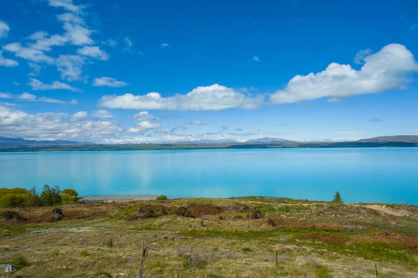 Yeni Zelanda Daki Inanılmaz Mavi Pukaki Gölü — Stok fotoğraf