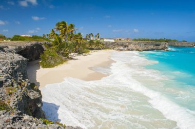 alt bay barbados Karayip Adası üzerinde en güzel plajlarından biridir. avuç içi turkuaz Denizi ve Korsan Mağarası ile tropikal bir cennet