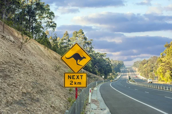 Känguru Warnschild New South Wales Australien — Stockfoto