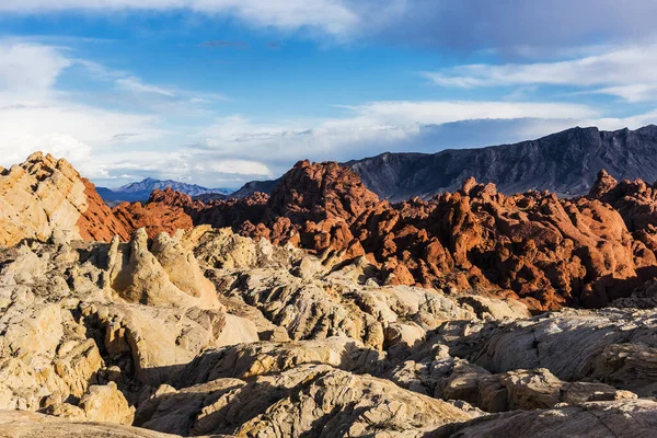 Fantastiska Färger Och Form Över Solnedgången Över Stenar Elden Canyon — Stockfoto