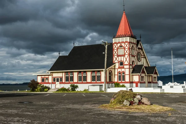 Faith Rotorua Daki Anglikan Kilisesi Maori Zanaatının Bir Örneğidir Yeni — Stok fotoğraf