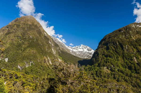 格特鲁德 Seddle 与雪山 峡湾国家公园 新西兰南岛 — 图库照片