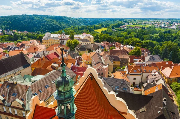 Flygfoto Över Tabors Centrum Södra Tjeckien Denna Stad Grundades Talet — Stockfoto