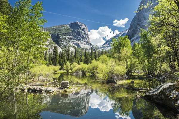 Half Dome Reflecting Mirror Lake Yosemite National Park California Usa — Stock Photo, Image