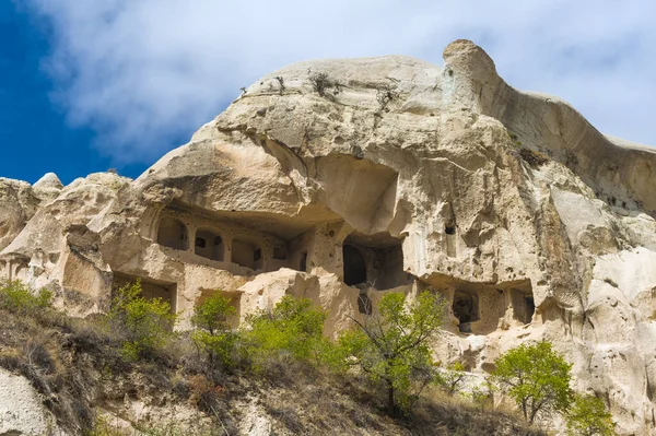 Detail Ancient Castle Cavusin Dug Mountains Cappadocia Turkey — Stock Photo, Image