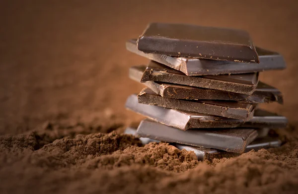 Barras de chocolate empilhadas Fotografia De Stock