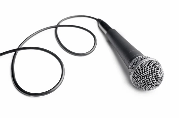 Microphone with curly cable — Stock Photo, Image