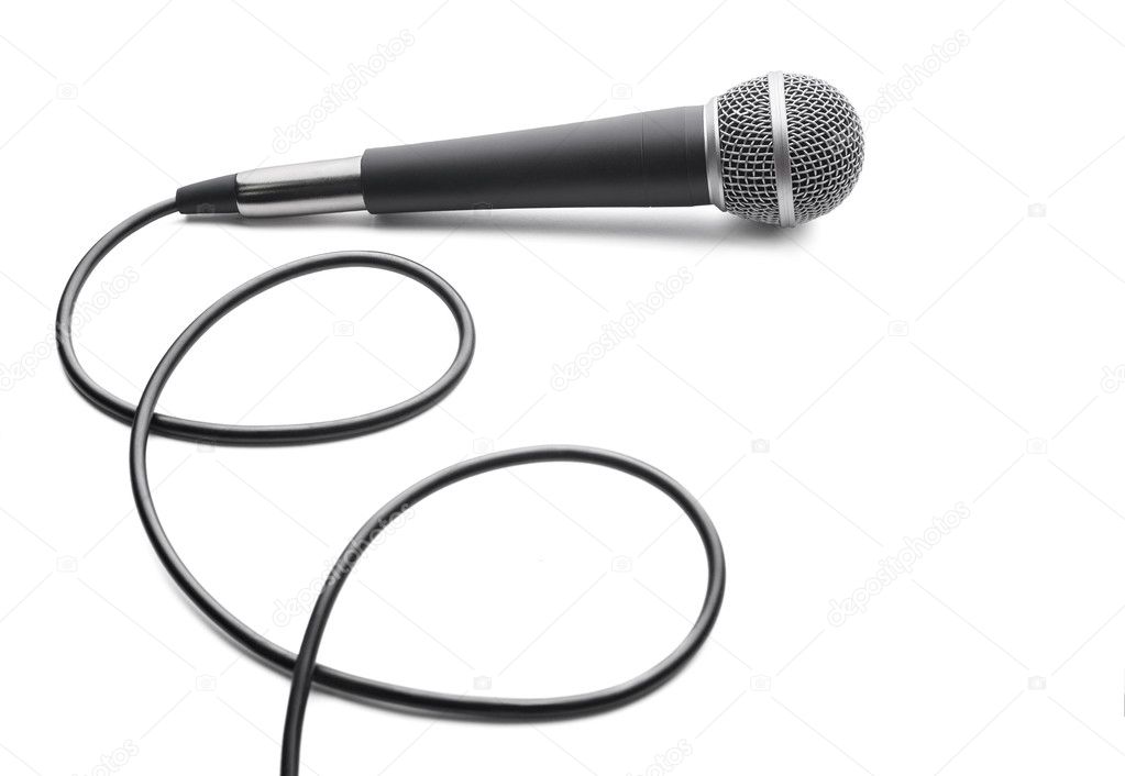 Microphone on white background