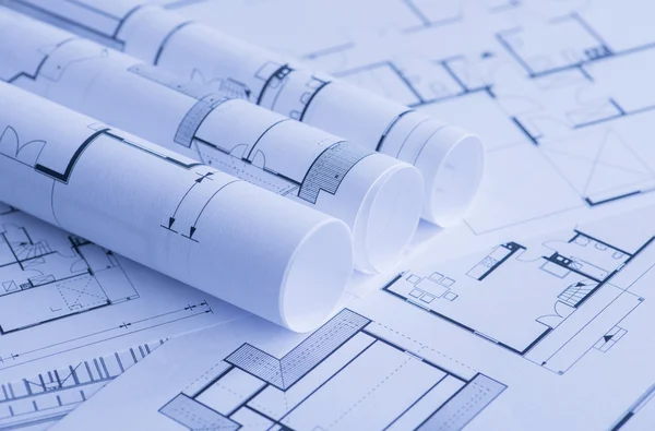 Rolls of Blueprints — Stock Photo, Image