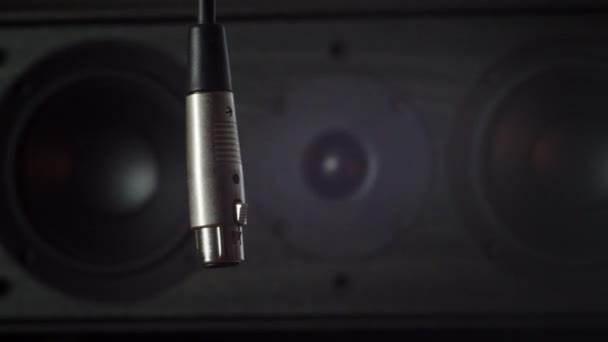 Cable Xlr Connector Swinging Space — Stock Video