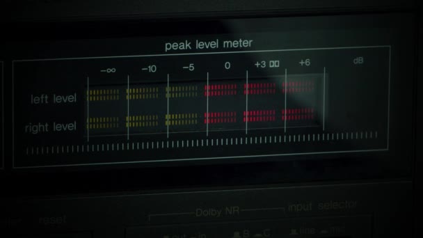 Medidor Nível Áudio Luzes Que Indicam Níveis Volume — Vídeo de Stock