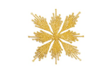 Beyaz arkaplanda izole edilmiş Noel ağacı süsleme yıldızı