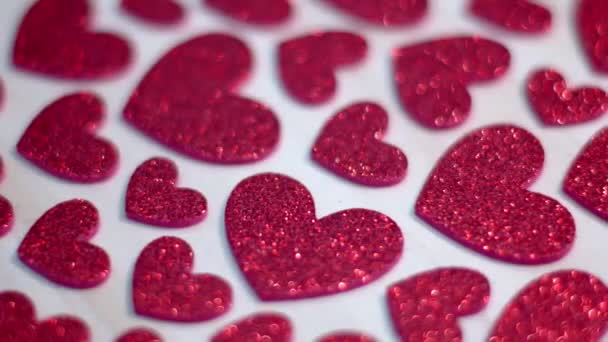 Corazón Rojo Brillante San Valentín Sobre Fondo Blanco — Vídeos de Stock