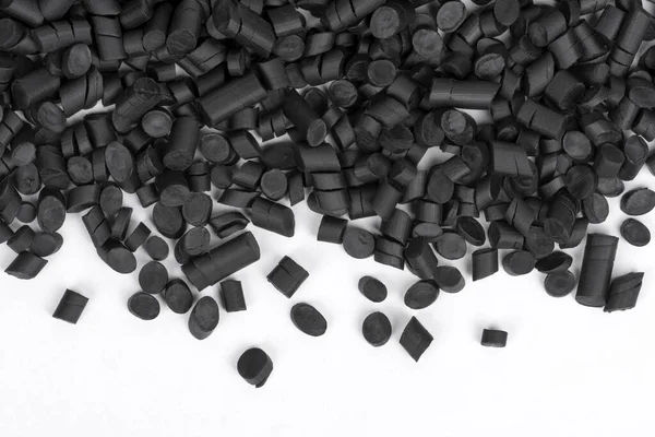 Close Black Rubber Granules — Stock fotografie