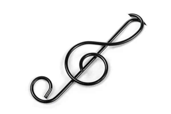 Black Treble Clef White Background Music Symbol ロイヤリティフリーのストック写真