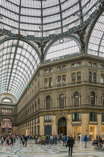 Gallery Umberto and people shopping, Naples, Italy — Stock Photo, Image