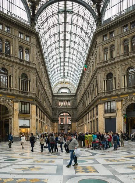 Gallery Umberto and people shopping, Naples, Italy — Stock Photo, Image