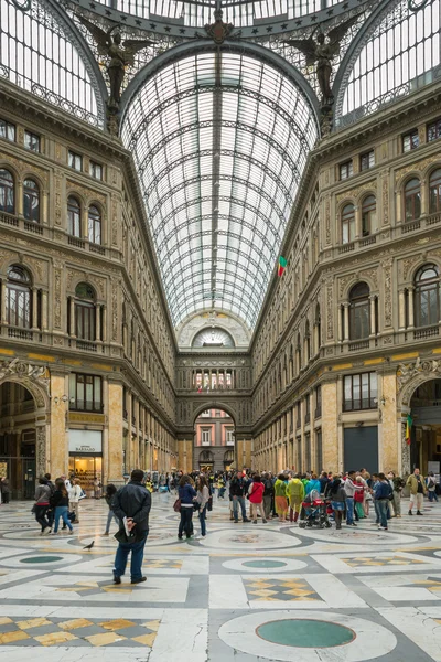 Gallery Umberto and people shopping, Naples, Italy — Stock Photo, Image