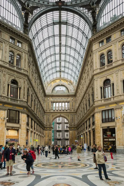 Gallery Umberto and people shopping, Naples, Italy — Stock Photo, Image