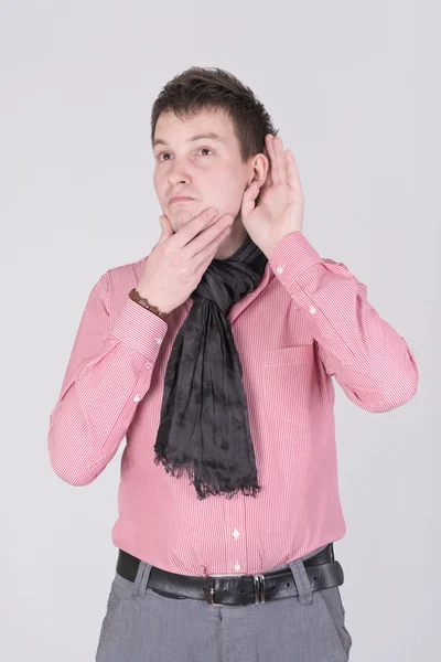 Un hombre escuchando —  Fotos de Stock