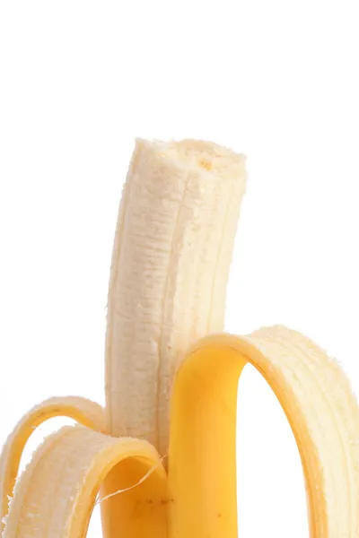 Banana gialla isolata su sfondo bianco — Foto Stock