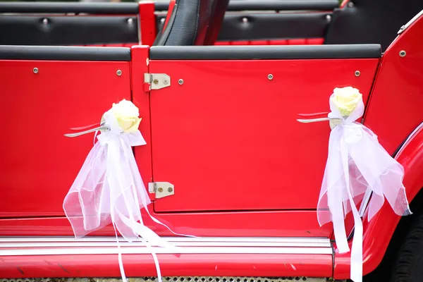 Detail of vintage red car door — Stock Photo, Image