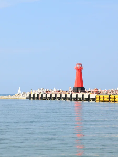 Havet Östersjön fyr i gdansk, Polen — Stockfoto