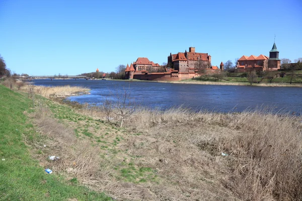 Castillo de Malbork en la región de Pomerania de Polonia . — Foto de Stock