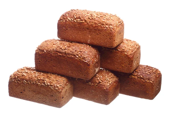 Pão de pilha em um fundo branco — Fotografia de Stock