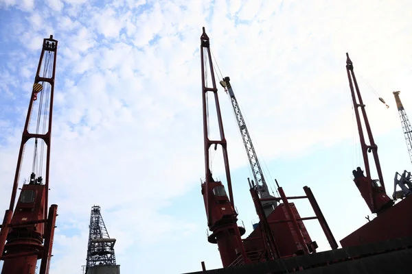 Red port crane terminal seaport — Stock Photo, Image