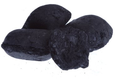 kömür, beyaz zemin üzerine izole karbon nugget