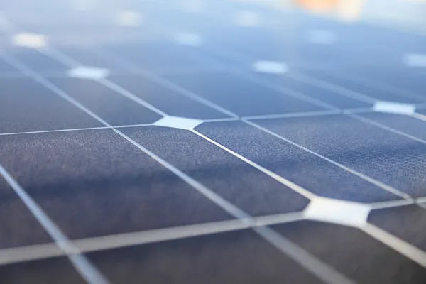 Fotovoltaické panely - solární energetické koncepce — Stock fotografie
