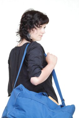 Kadın ve izole omuz çantası
