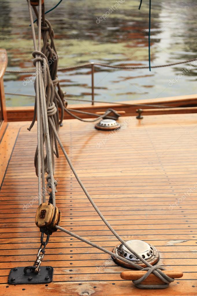 Ship rigging on old yacht — Stock Photo © LSaloni 13347502