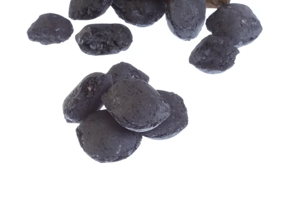 Carvão, nugget de carbono isolado no fundo branco — Fotografia de Stock