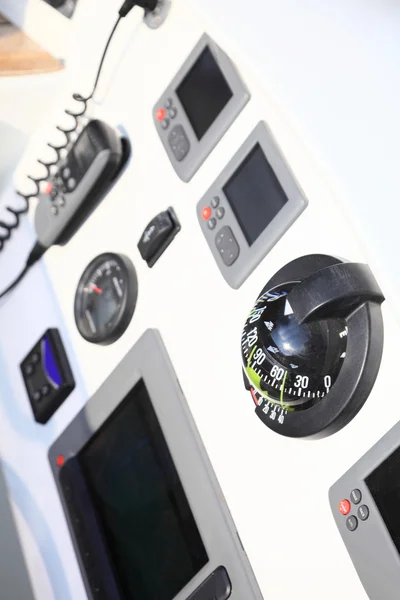 Sailboat yacht detail. Yachting compass — Stock Photo, Image