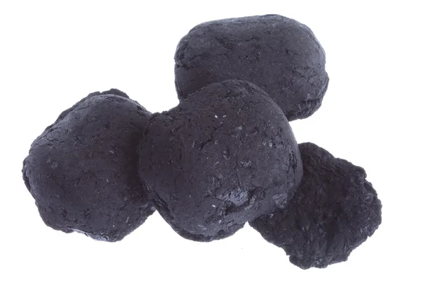 Uhlí, uhlík nugget izolovaných na bílém pozadí — Stock fotografie