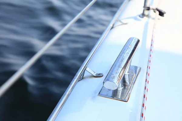 Sailboat winch and rope yacht detail Royalty Free Stock Images
