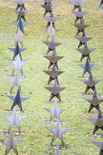 Rows Of Star Tombstone at cemetery — Stock Photo, Image
