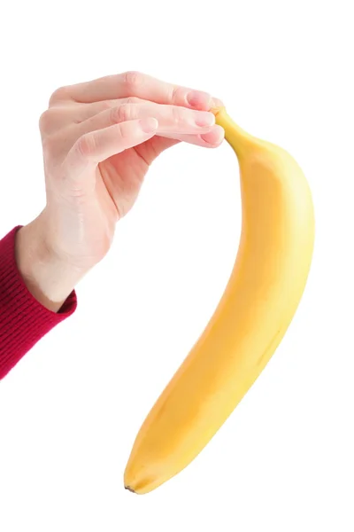 Banana isolata su sfondo bianco — Foto Stock