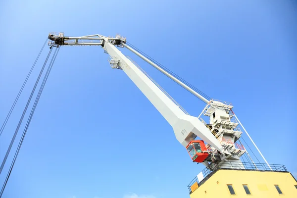 Yellow port crane terminal seaport — Stock Photo, Image