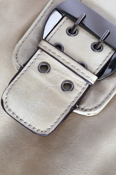 Кожаный портфель пряжки задний фон — стоковое фото