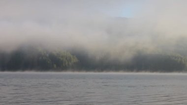 Gölün üzerinde sis.