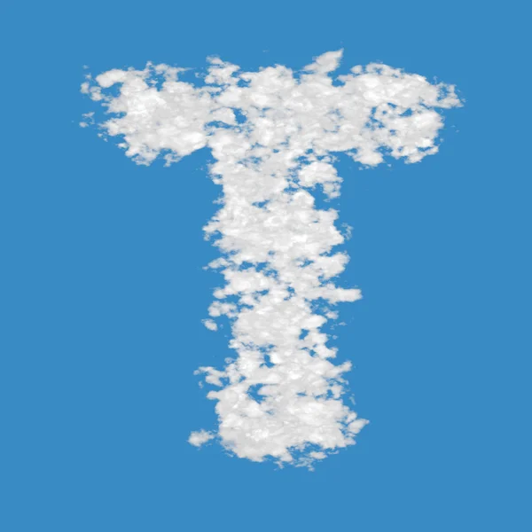 Облачная буква T — стоковое фото