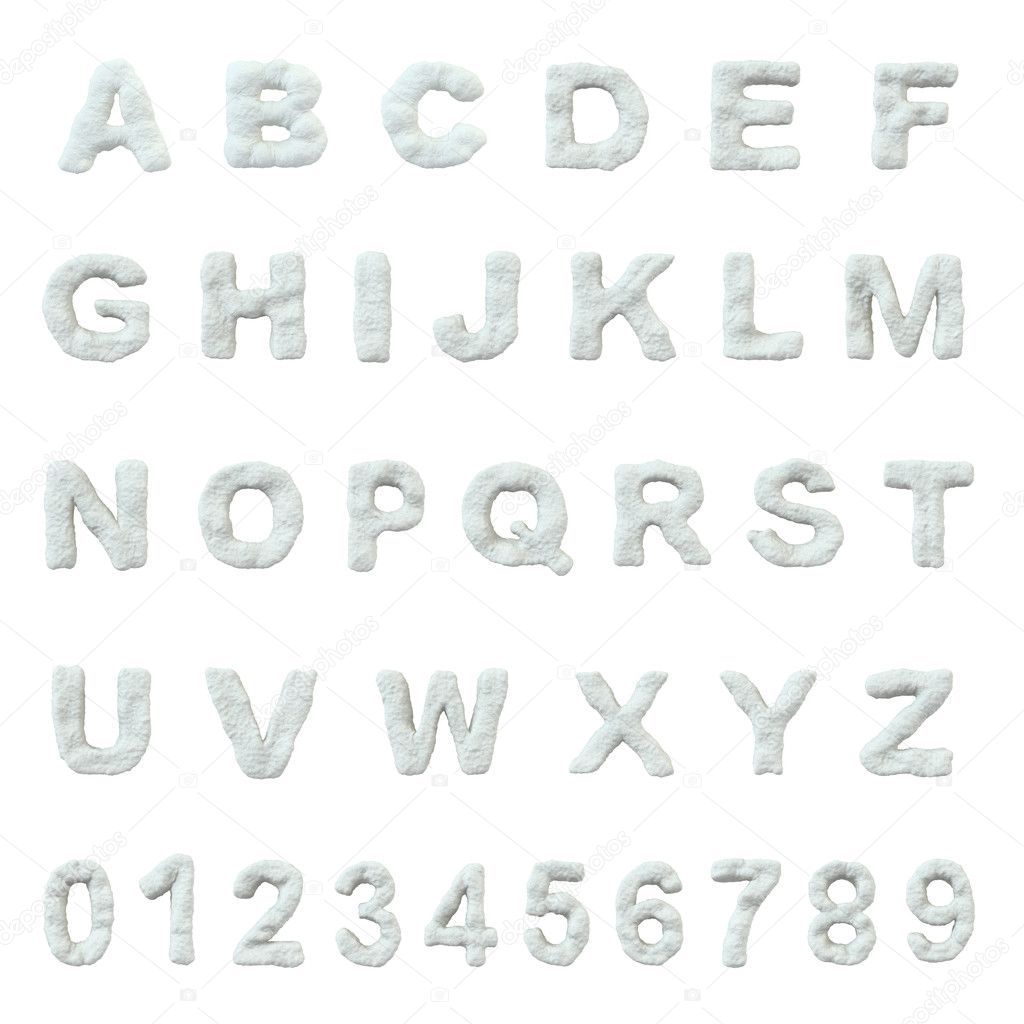 Snow alphabet